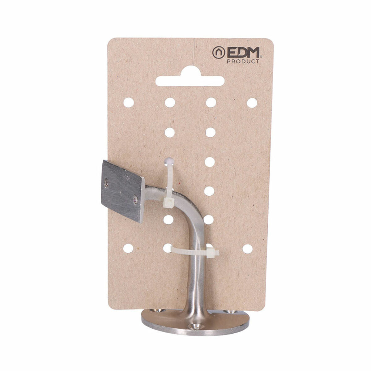 Soporte para Barandilla EDM 85591 Plateado Acero Níquel 3 tornillos