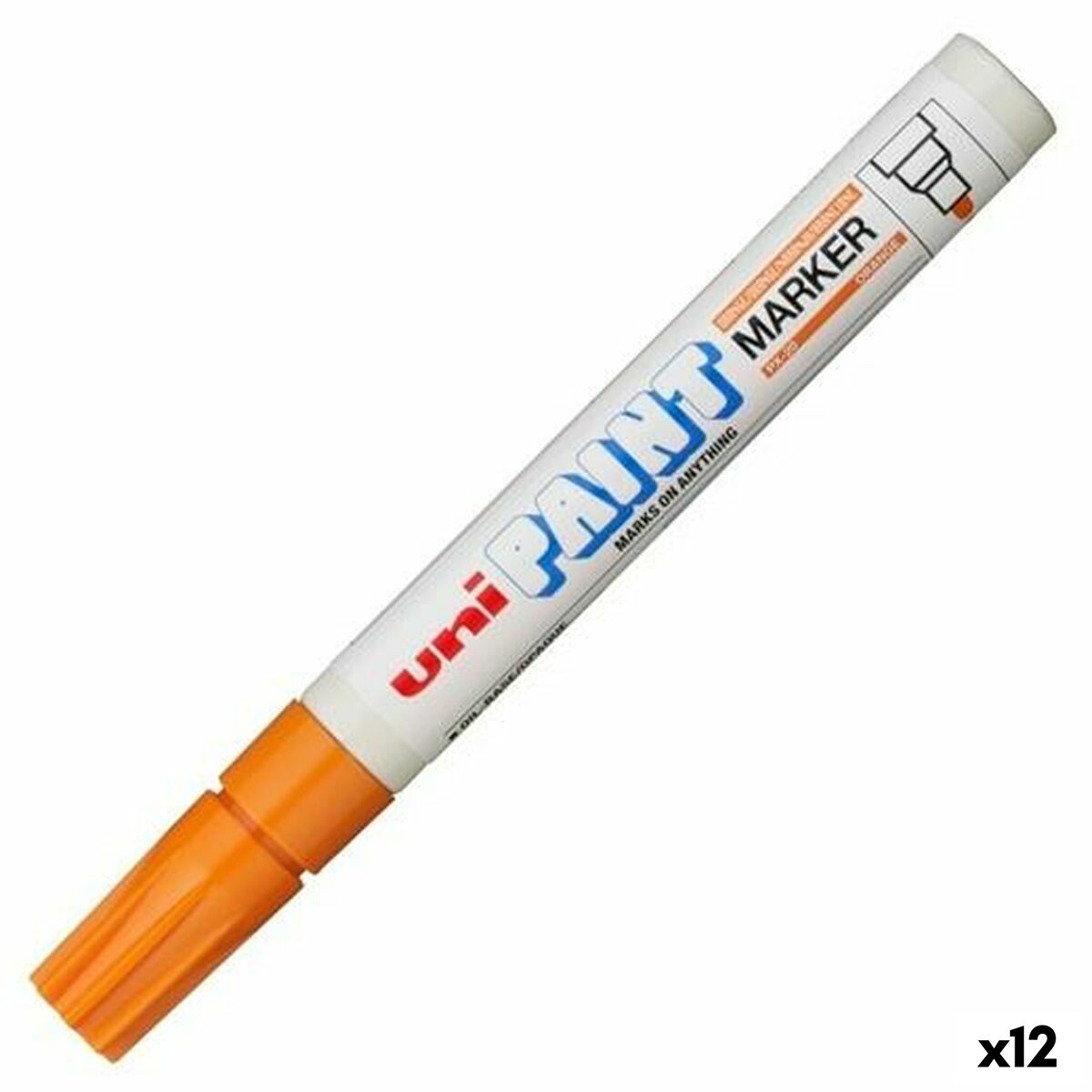 Rotulador permanente Uni-Ball PX-20 Naranja (12 Unidades)
