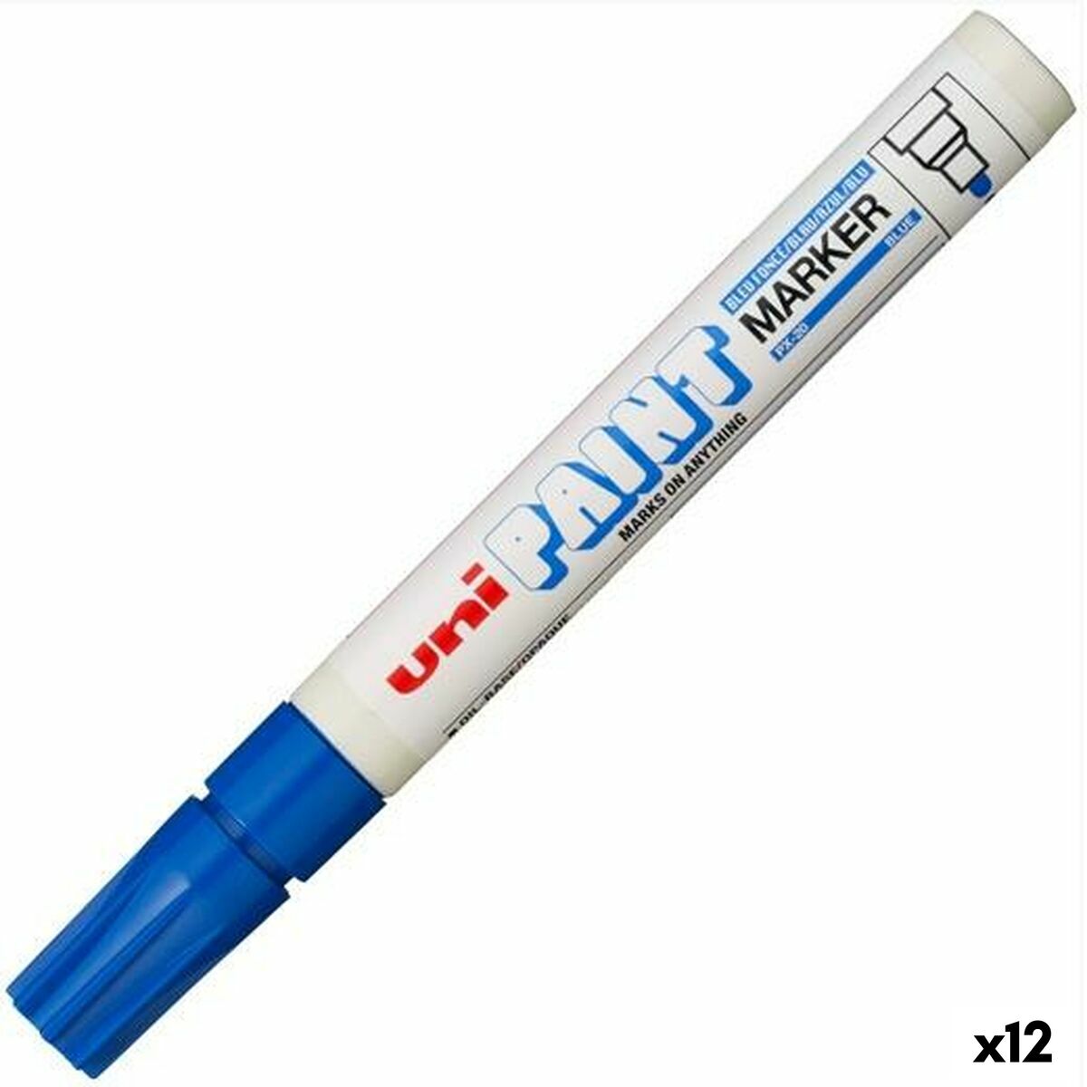 Rotulador permanente Uni-Ball PX-20 Azul (12 Unidades)