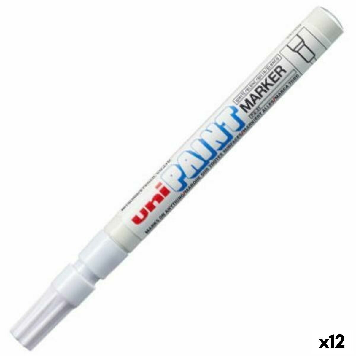 Rotulador permanente Uni-Ball PX-20 Blanco (12 Unidades)