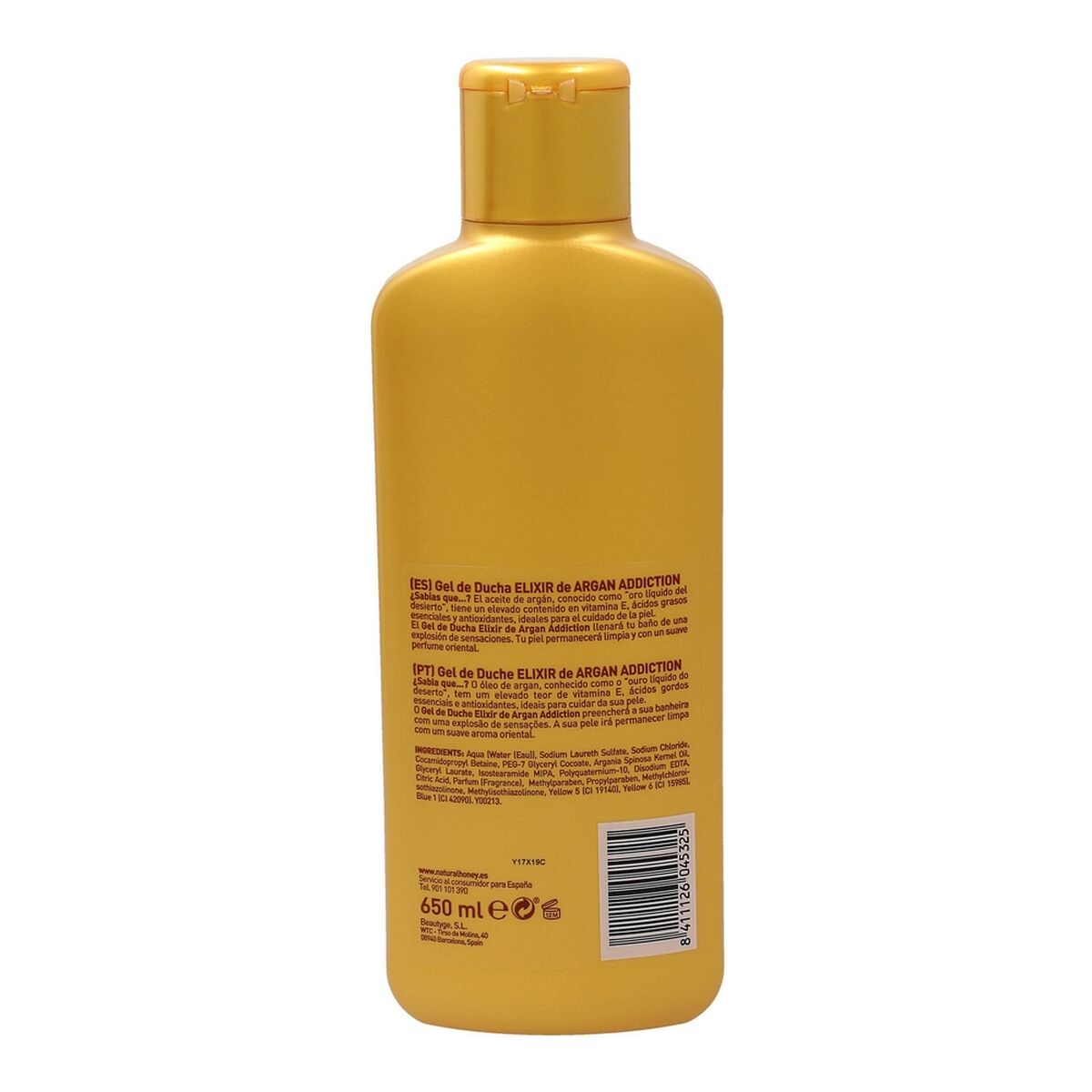 Gel de Ducha Con Aceite de Argán Natural Honey (600 ml)