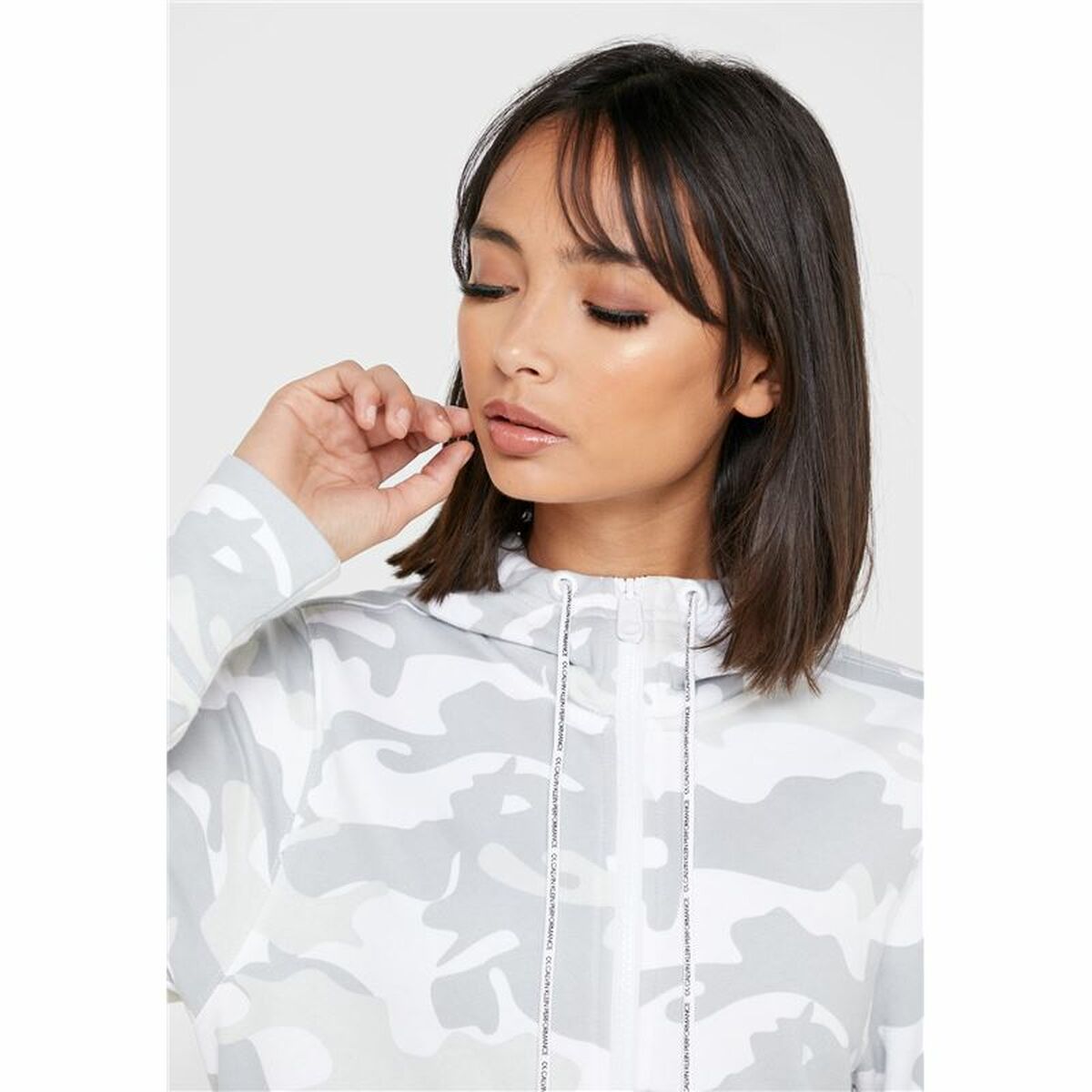 Chaqueta Deportiva para Mujer Calvin Klein Full Zip Blanco