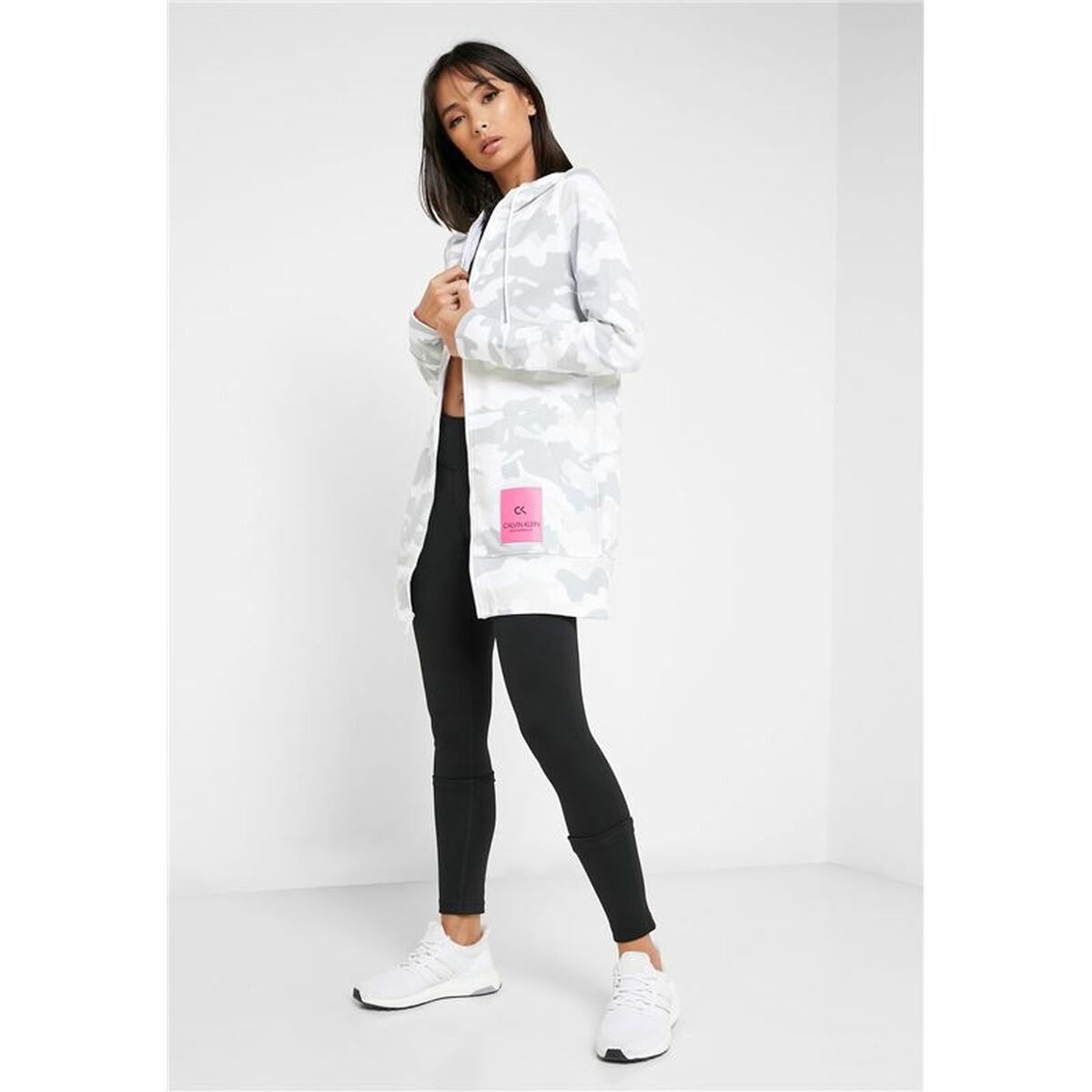 Chaqueta Deportiva para Mujer Calvin Klein Full Zip Blanco