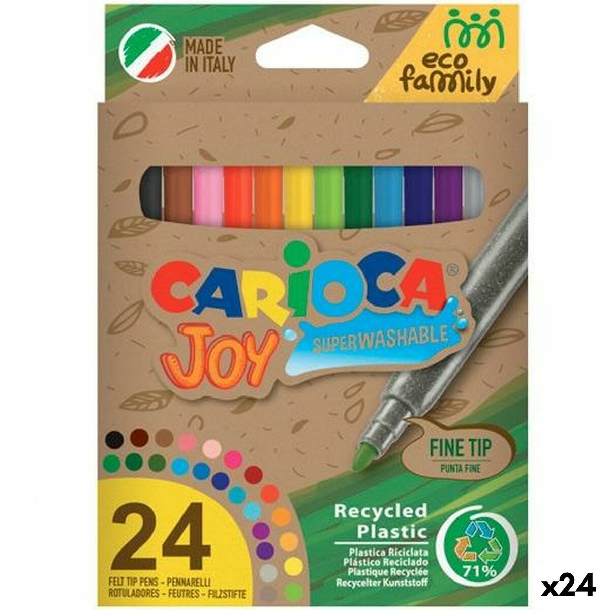 Set de Rotuladores Carioca Joy Eco Family 24 Piezas Multicolor (24 Unidades)