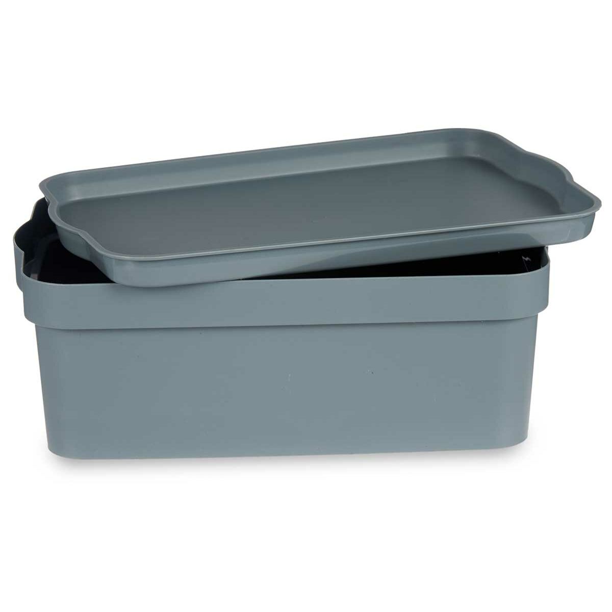 Caja de Almacenaje con Tapa Kipit Gris Plástico 6 L (12 Unidades)