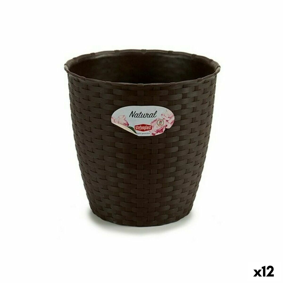 Maceta Stefanplast Chocolate Plástico 19 x 17,5 x 19 cm (12 Unidades)
