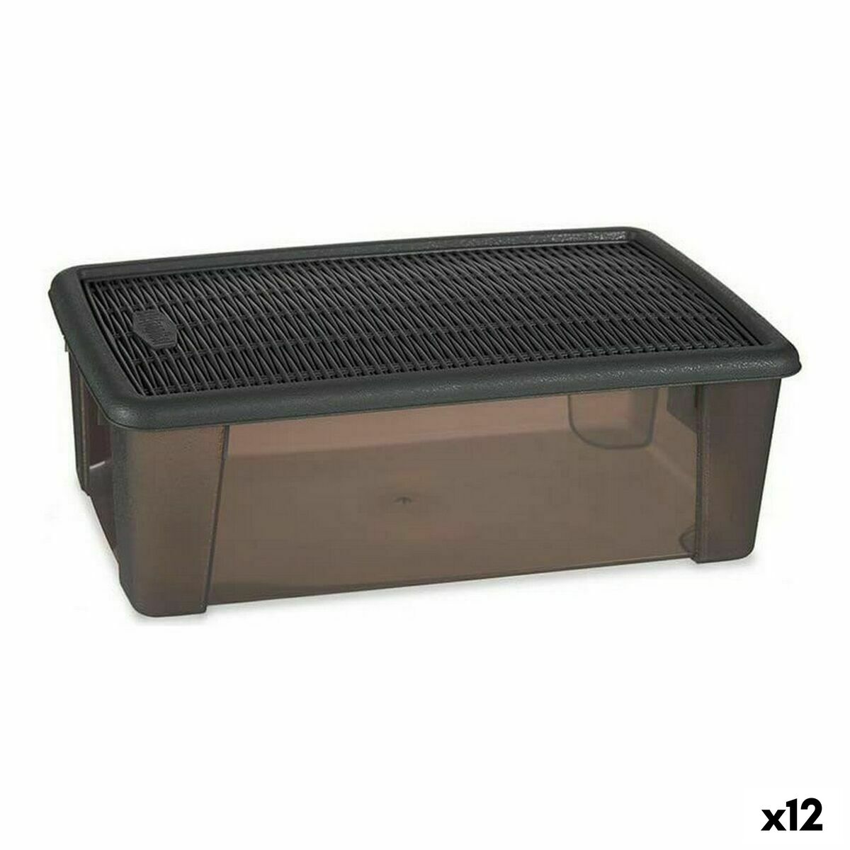 Caja con Tapa Stefanplast Elegance Gris Transparente Plástico 5 L (12 Unidades)