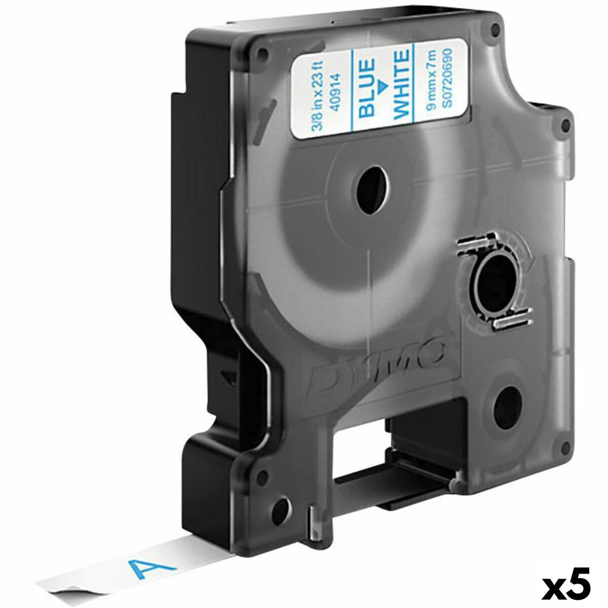 Cinta Laminada para Rotuladoras Dymo D1 40914 9 mm LabelManager™ Blanco Azul (5 Unidades)