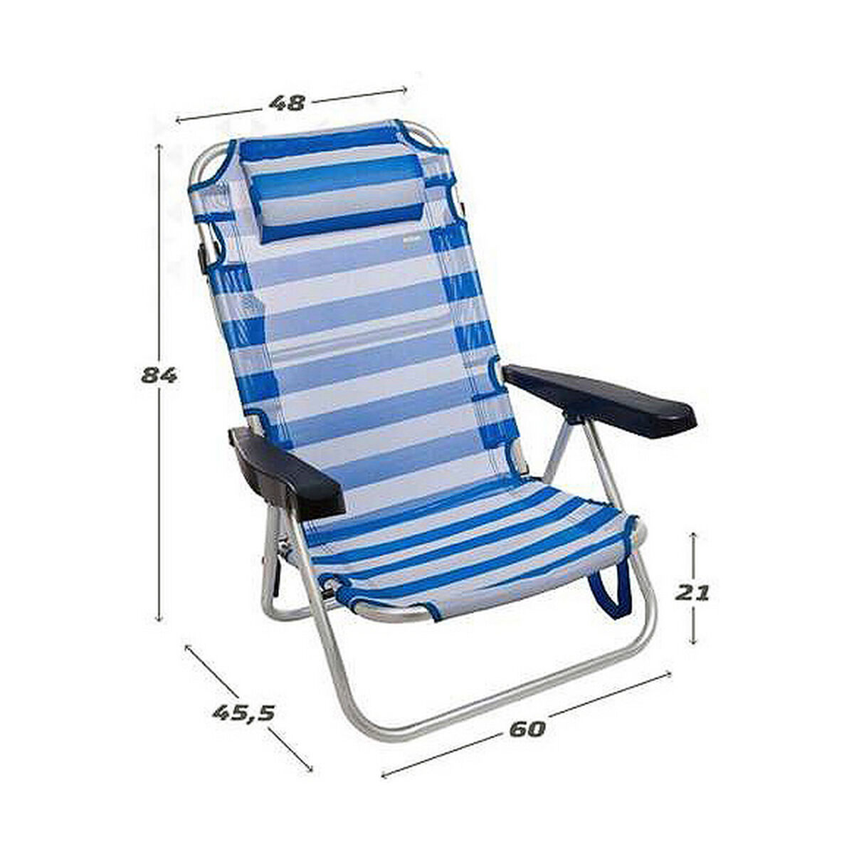 Silla Plegable Aktive Blanco Azul marino 48 x 48,5 x 84 cm Marinero