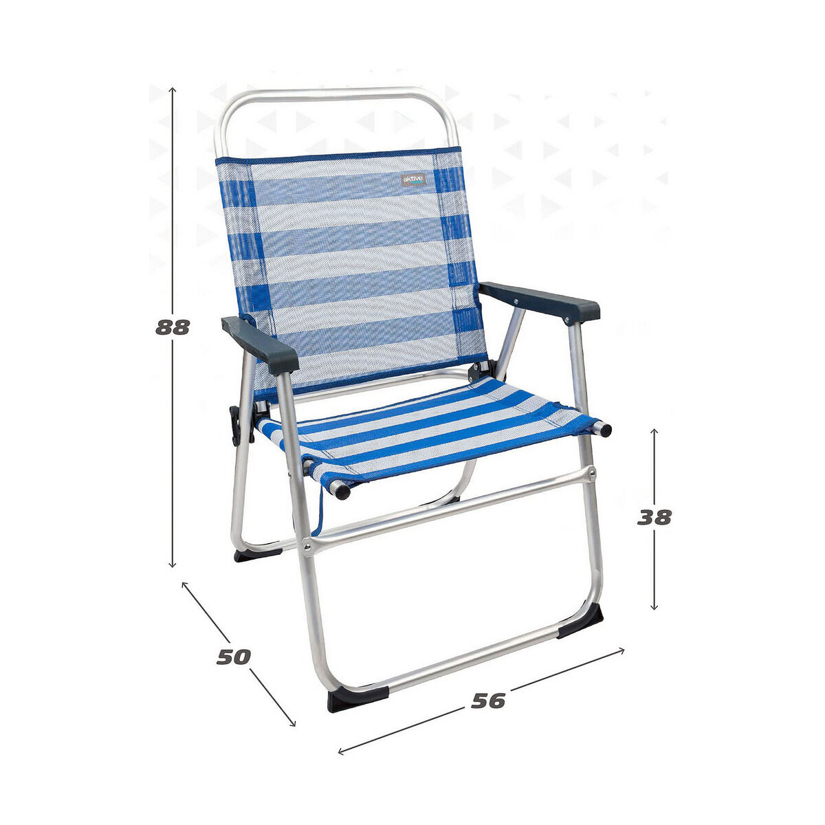 Silla de Playa Aktive Blanco Azul marino 56 x 50 x 88 cm 48 x 50 x 88 cm Marinero