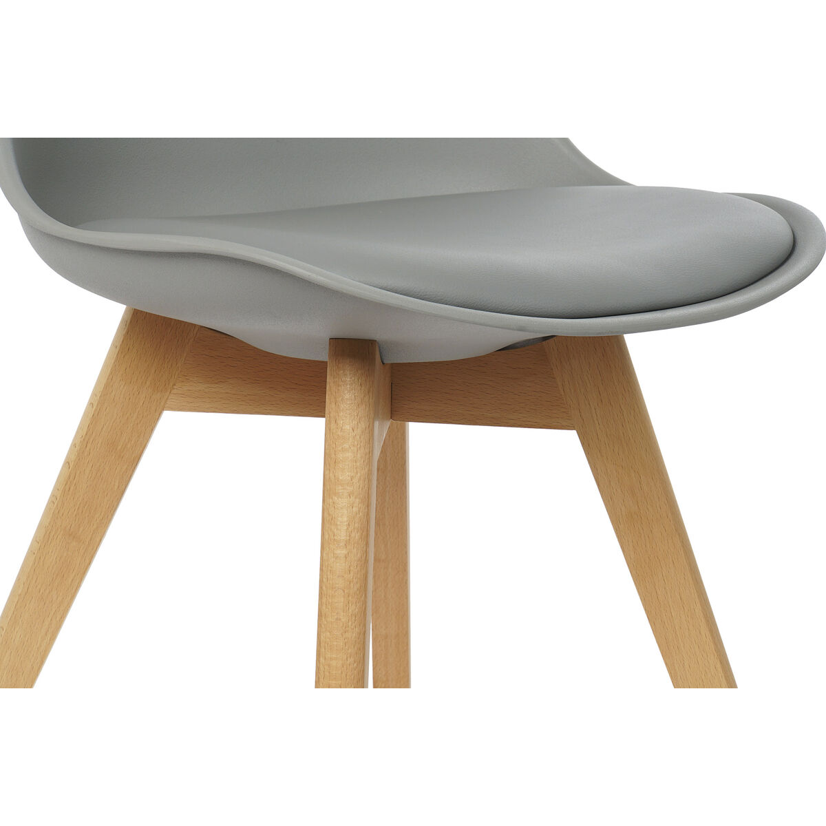 Silla DKD Home Decor Marrón Gris Natural Espuma Polipropileno Madera de haya Poliuretano 48 x 55 x 83 cm