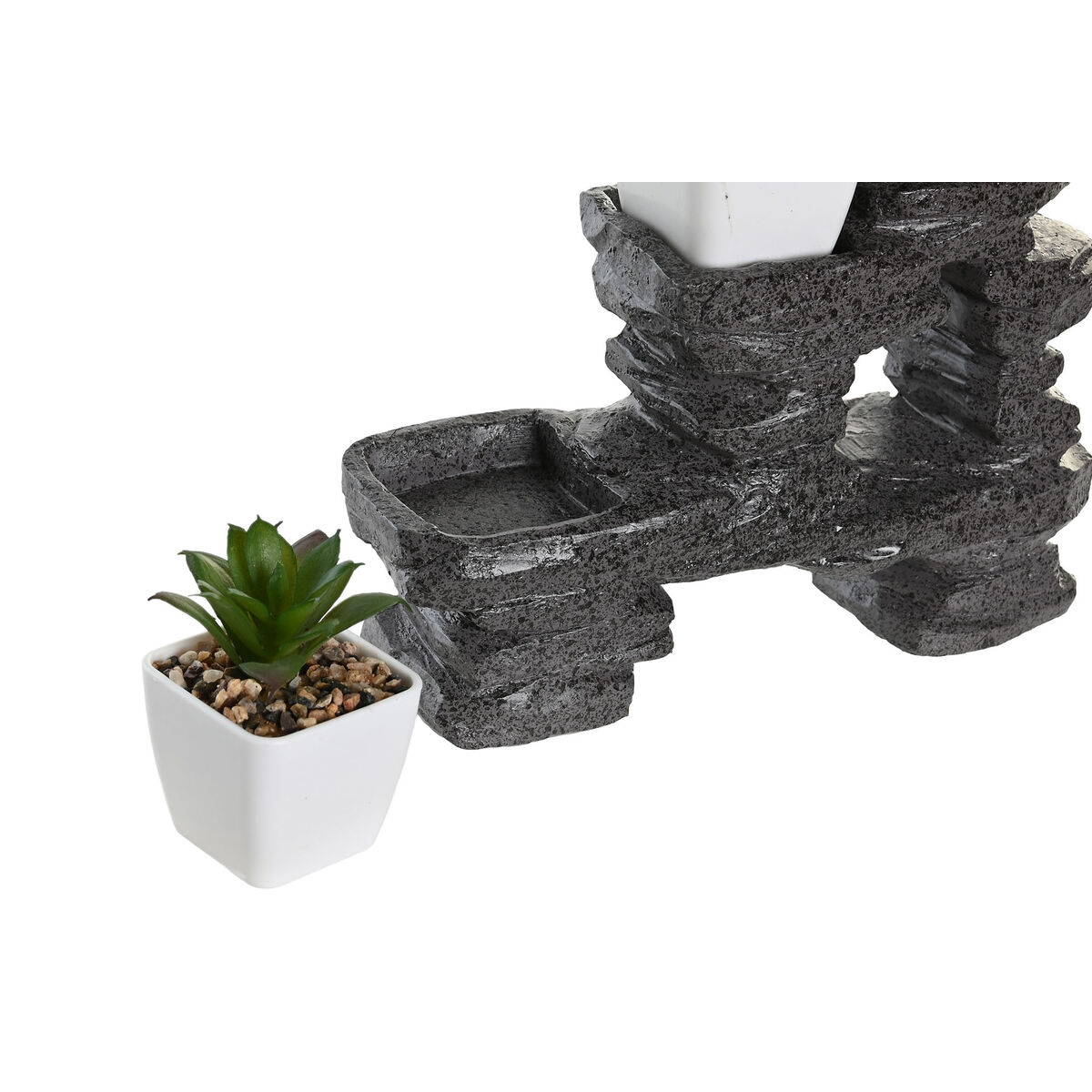 Figura Decorativa DKD Home Decor Negro Dorado Blanco Resina Monje Oriental (21 x 7,5 x 25 cm) (2 Unidades)