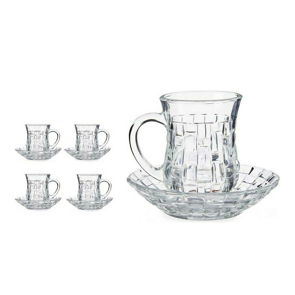Juego de Tazas con Platos Vivalto Transparente Vidrio 125 ml (4 Unidades)