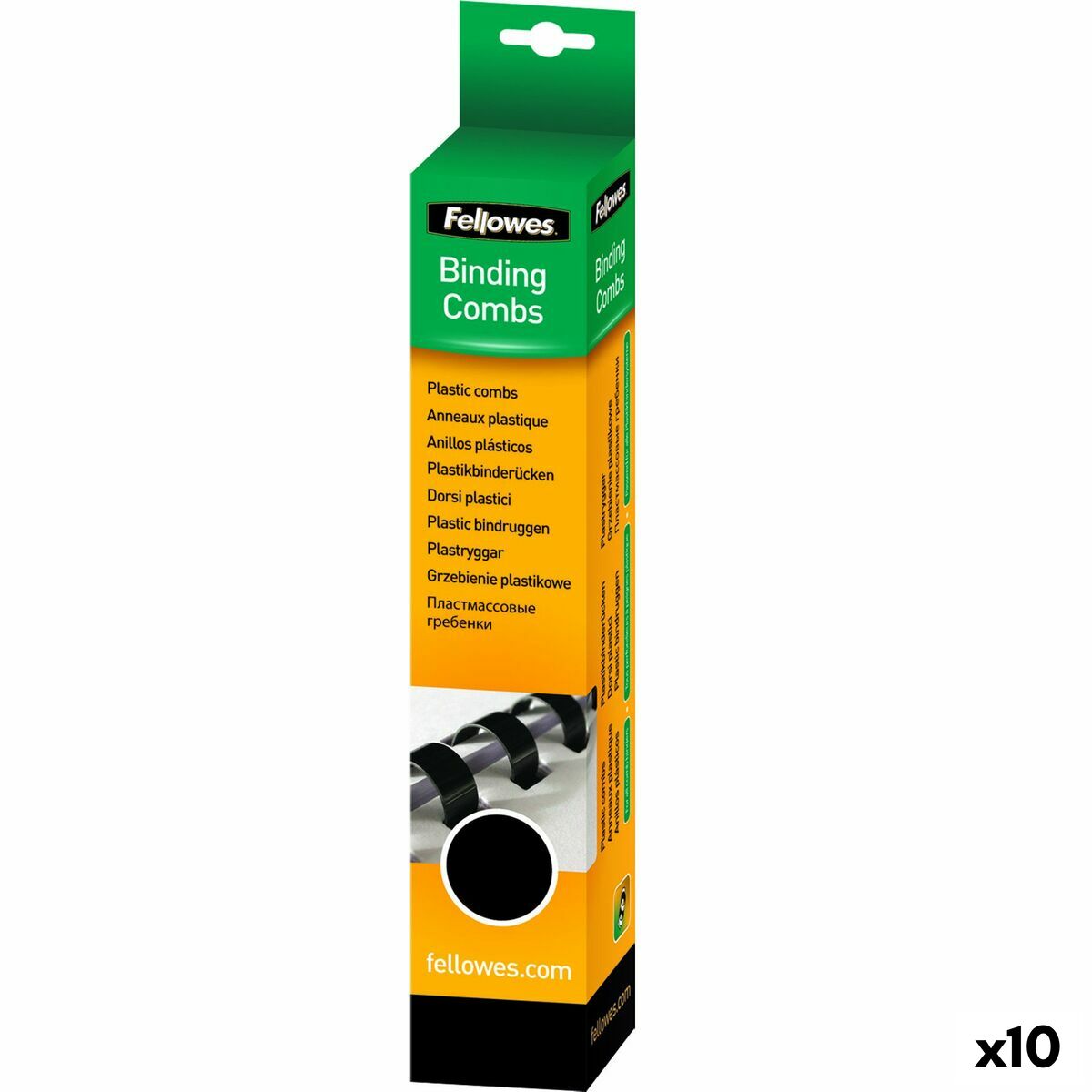 Espirales Fellowes 100 Piezas Encuadernación Negro PVC (Ø 16 mm) (10 Unidades)