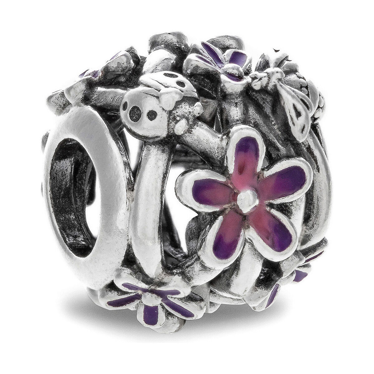 Abalorio Mujer Pandora OPENWORK PURPLE DAISY Plateado Morado