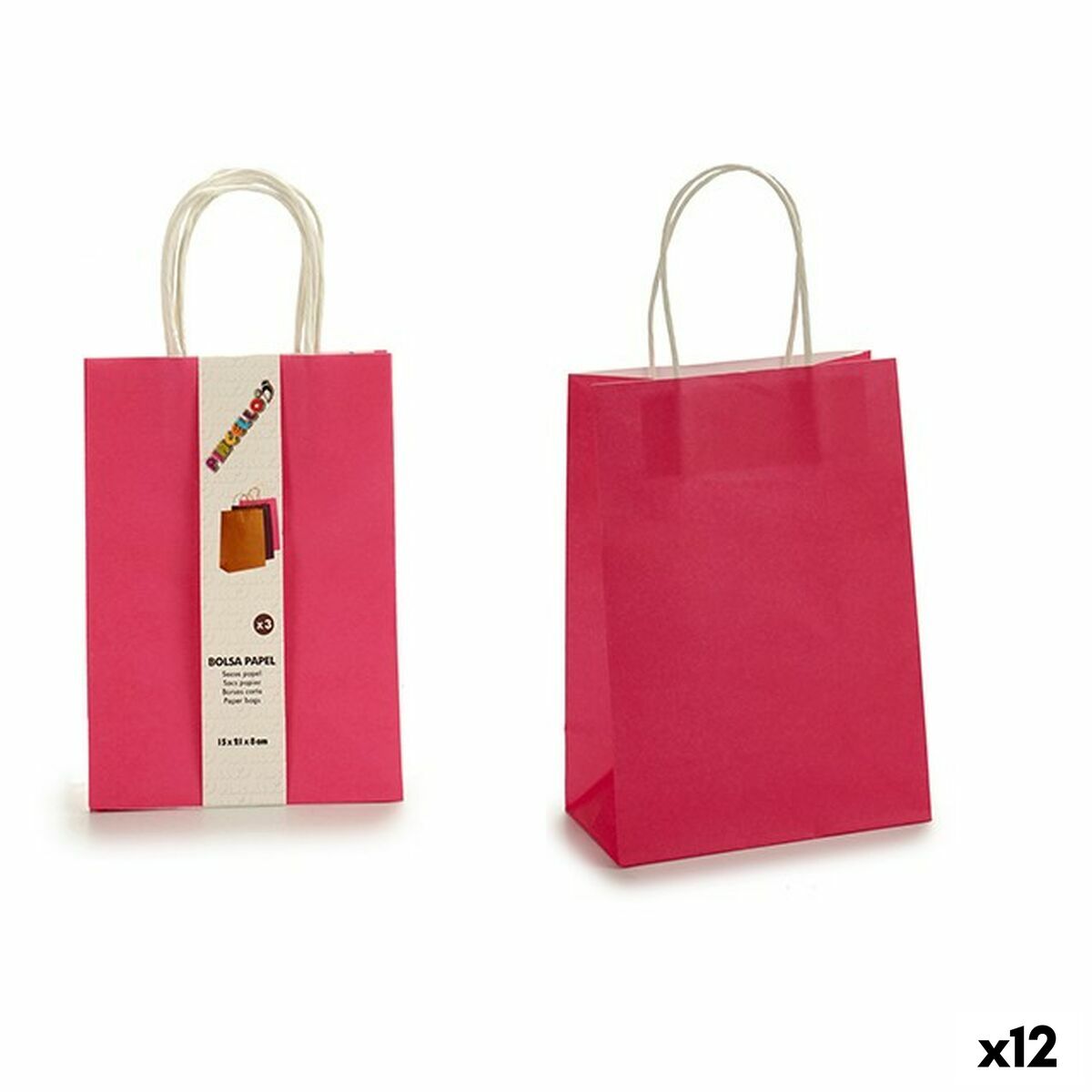 Set de Bolsas Pincello AR1607117 Rosa 8 x 31 x 15 cm Papel (12 Unidades)