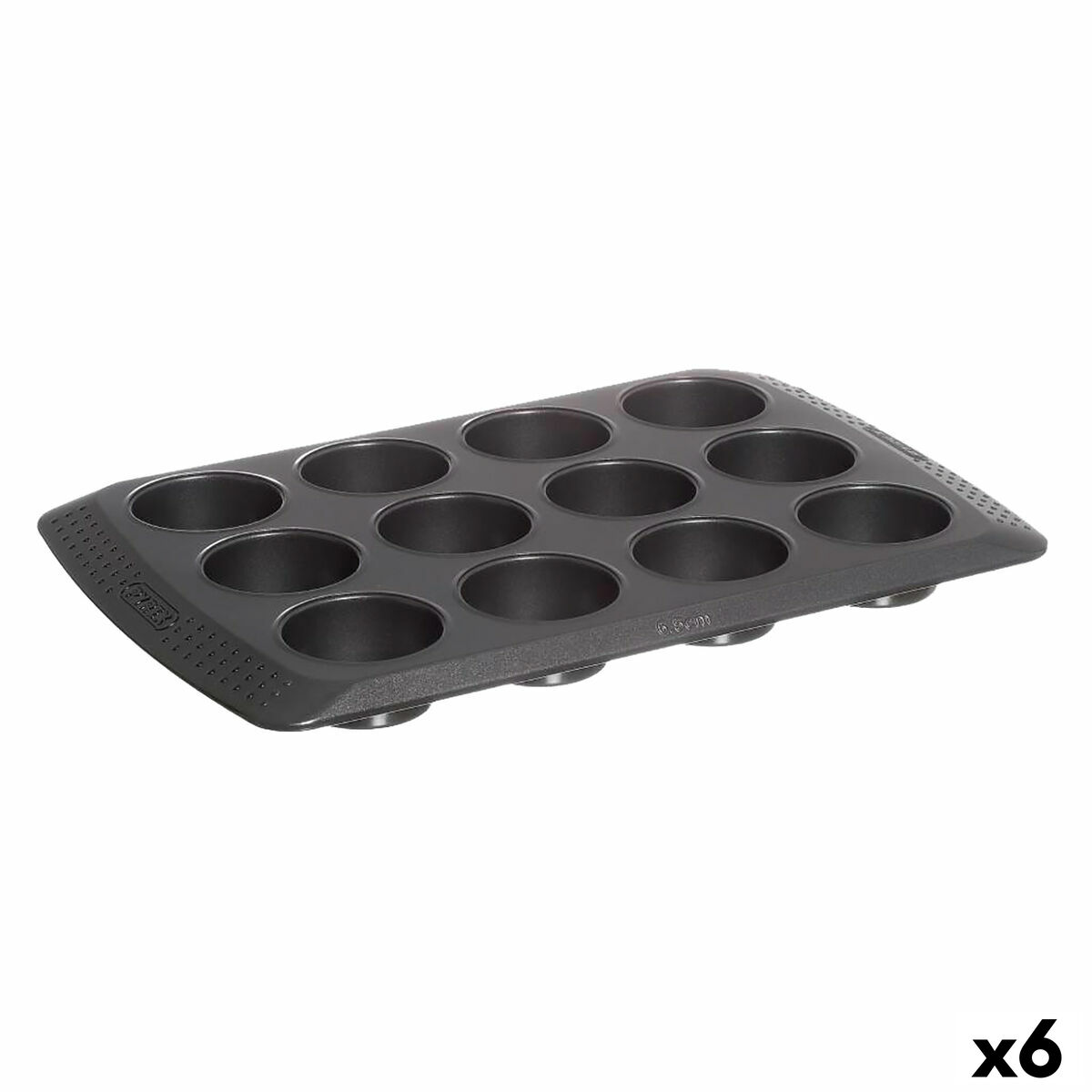 Moldes para Magdalenas Pyrex Magic Negro 31 x 26 x 4 cm (6 Unidades)