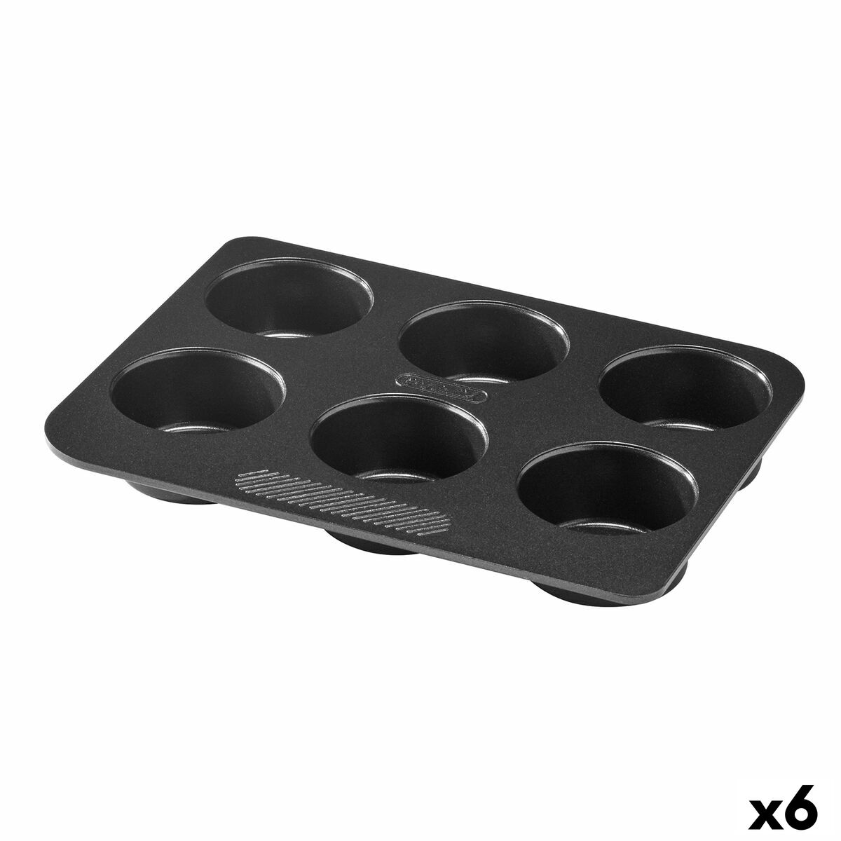 Moldes para Magdalenas Pyrex Magic Negro 24 x 18 x 3 cm (6 Unidades)
