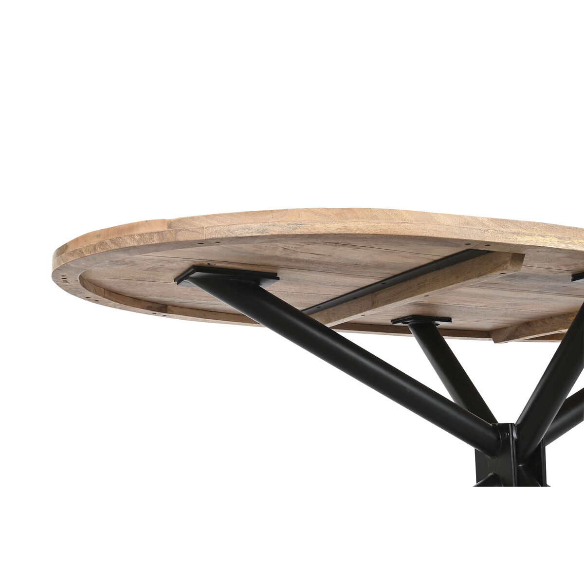 Mesa de Comedor DKD Home Decor Natural Negro Metal Madera de mango 200 x 100 x 76 cm