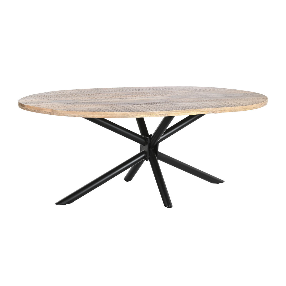 Mesa de Comedor DKD Home Decor Natural Negro Metal Madera de mango 200 x 100 x 76 cm