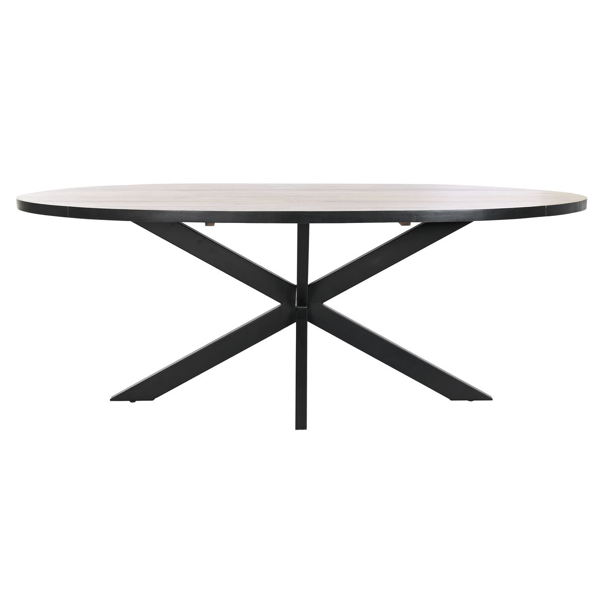 Mesa de Comedor DKD Home Decor Negro Natural Metal Madera de mango 200 x 100 x 76 cm