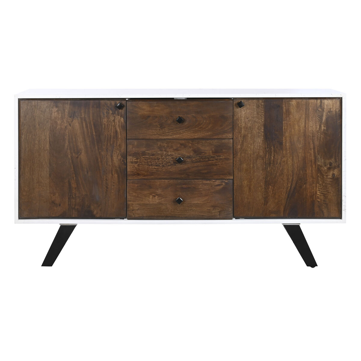 Aparador DKD Home Decor Blanco Marrón oscuro Madera de mango 150 x 40 x 80 cm