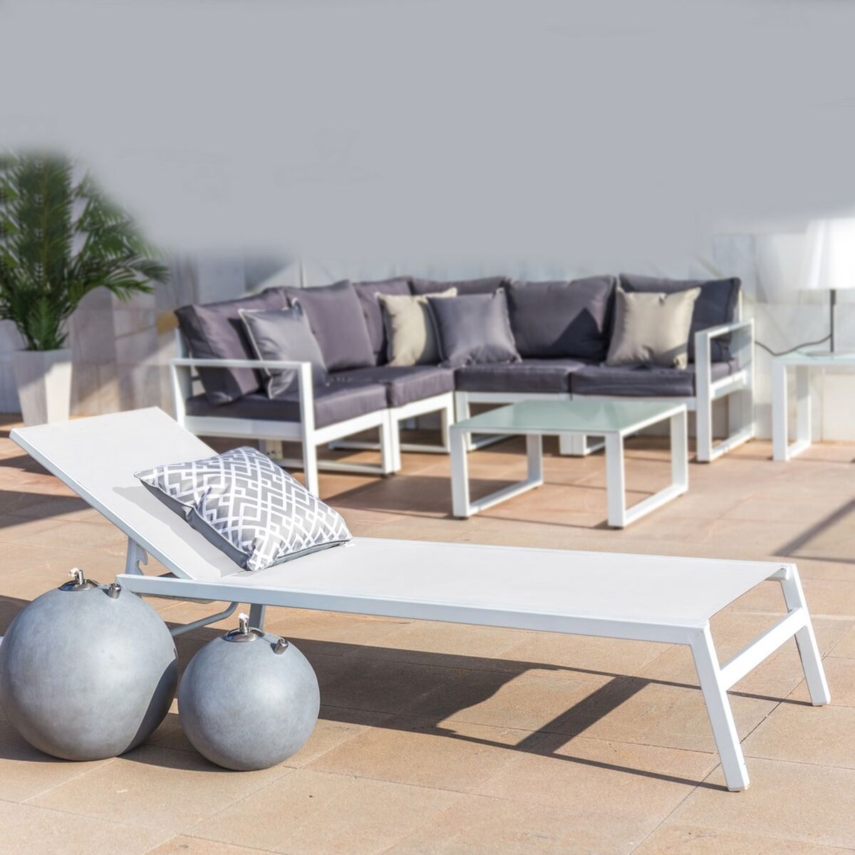 Tumbona Thais Blanco 199 x 61 x 30 cm