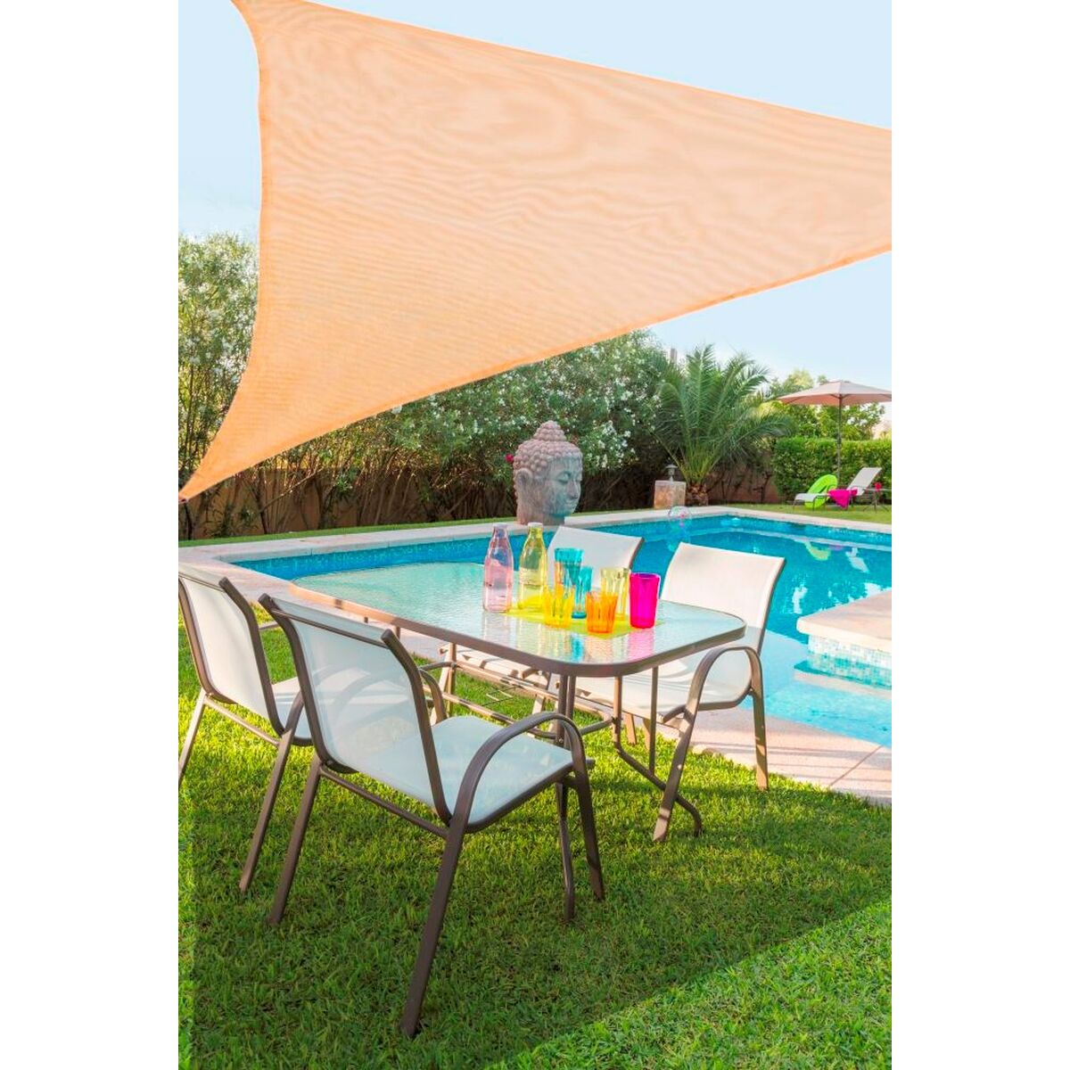 Vela de sombra Vela sombreo Beige 3 x 3 m 300 x 300 x 0,5 cm Toldo