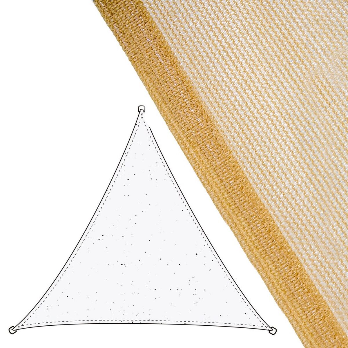 Vela de sombra Vela sombreo Beige 5 x 5 m 500 x 500 x 0,5 cm Toldo