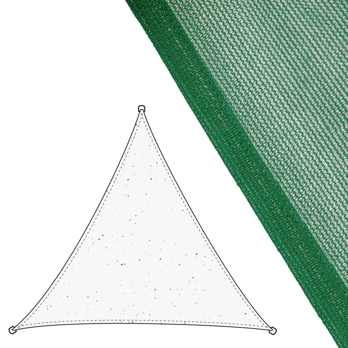 Vela de sombra Vela sombreo Verde 3,5 x 3,5 m 350 x 350 x 0,5 cm Toldo