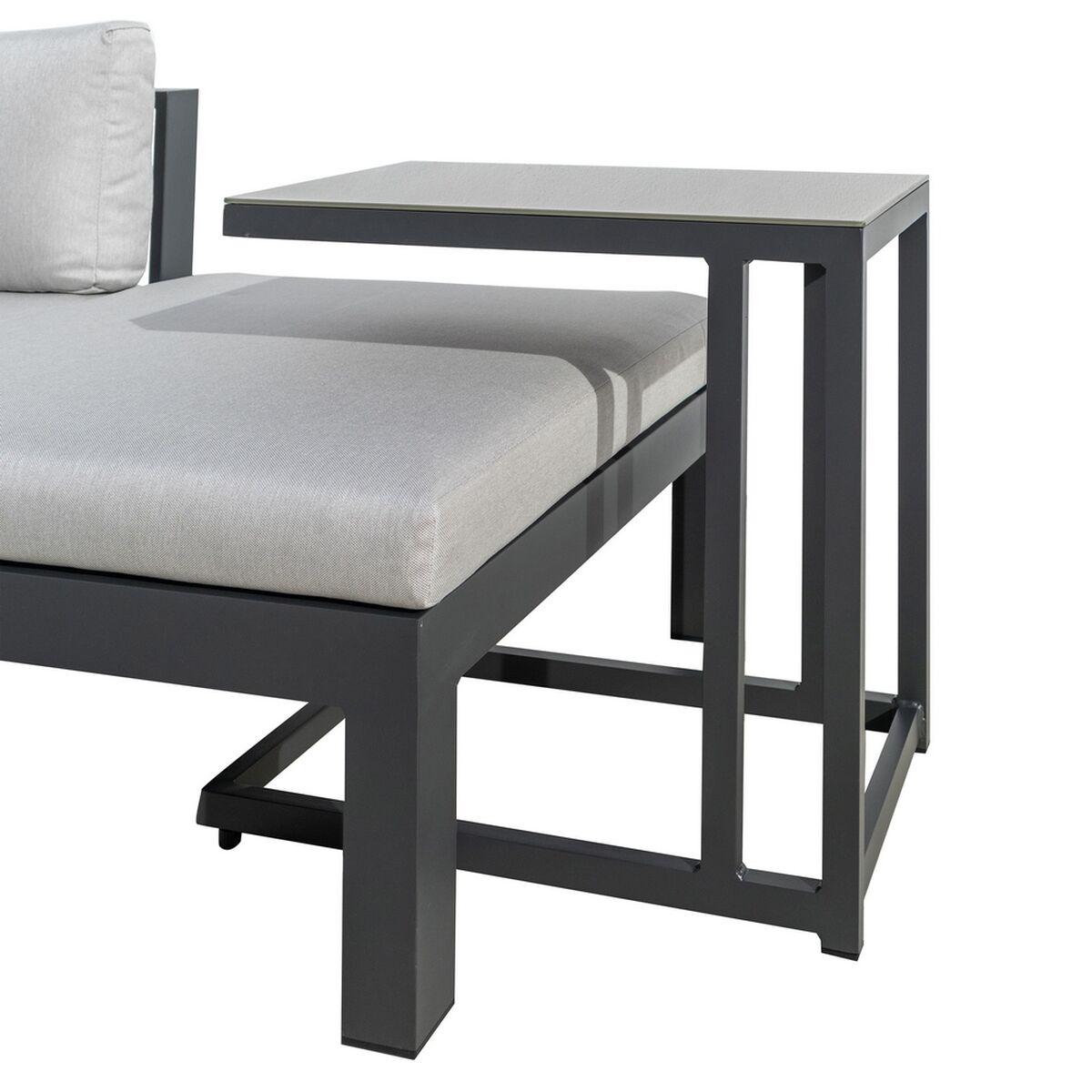 Sofá de Jardín Agnes Grafito 224 x 224 x 65,5 cm Rinconera