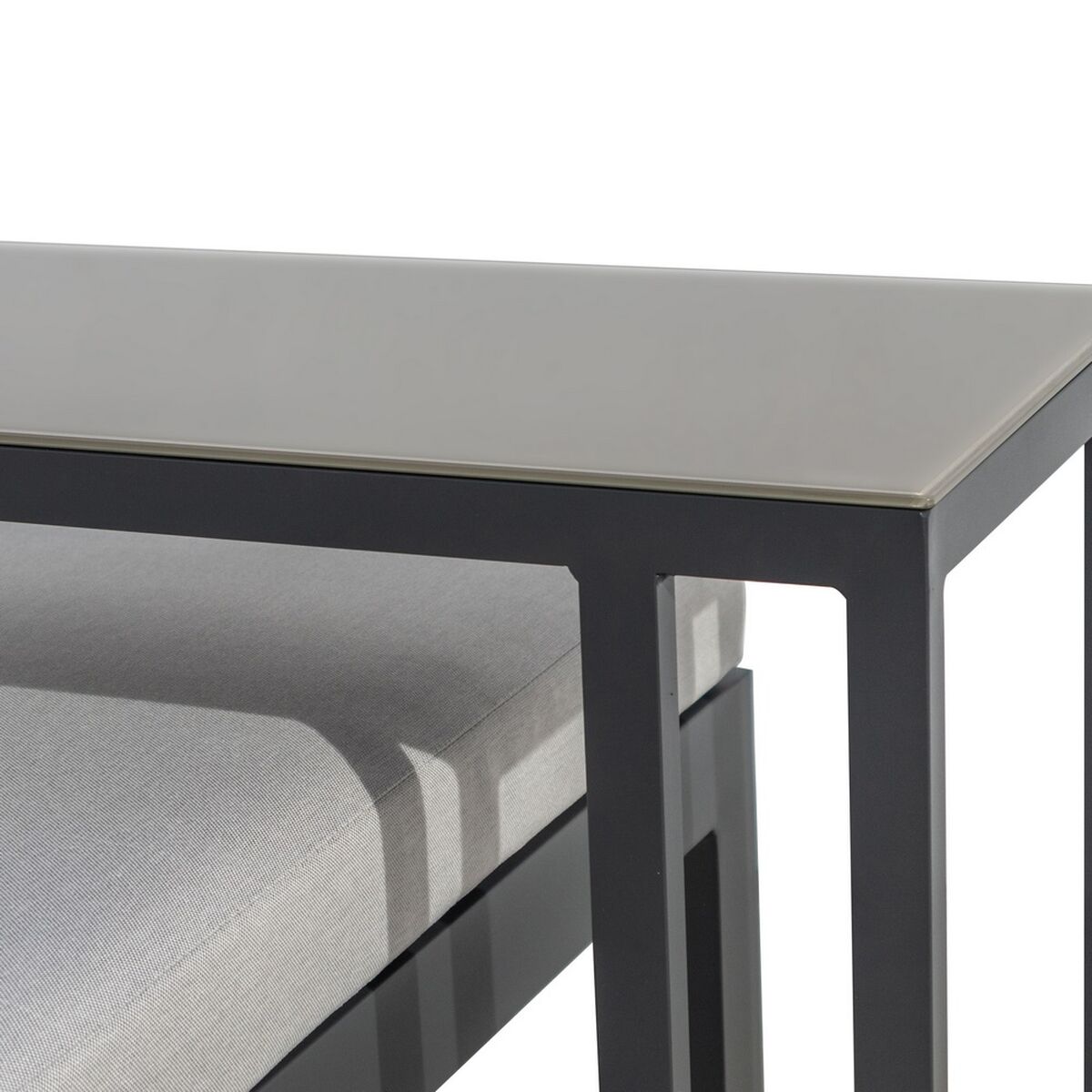 Sofá de Jardín Agnes Grafito 224 x 224 x 65,5 cm Rinconera