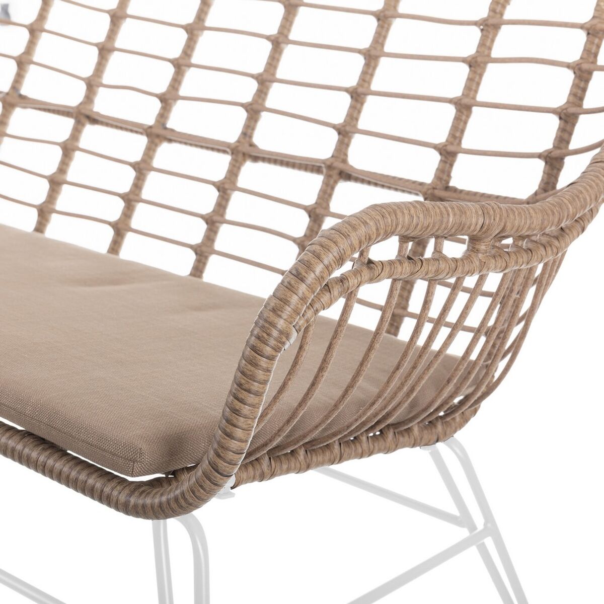Sillón de jardín Ariki 121 x 62 x 76 cm ratán sintético Acero Blanco