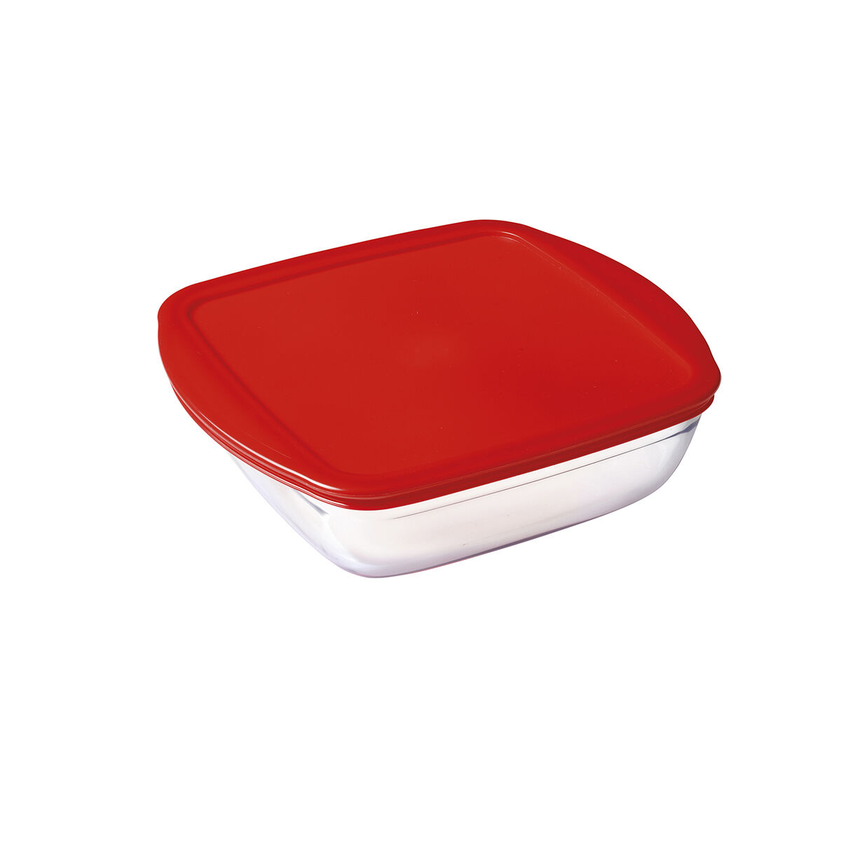 Fiambrera Cuadrada con Tapa Ô Cuisine Cook&store Ocu Rojo 25 x 22 x 7 cm 2,2 L Vidrio Silicona (5 Unidades)