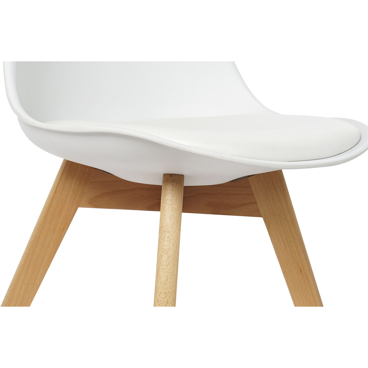 Silla DKD Home Decor Blanco Natural Polipropileno Madera de haya 48 x 55 x 83 cm