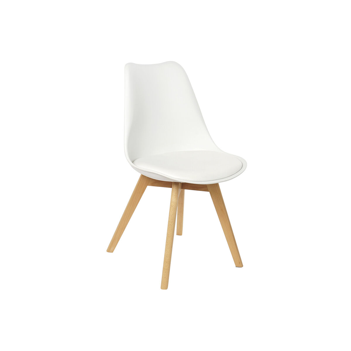 Silla DKD Home Decor Blanco Natural Polipropileno Madera de haya 48 x 55 x 83 cm
