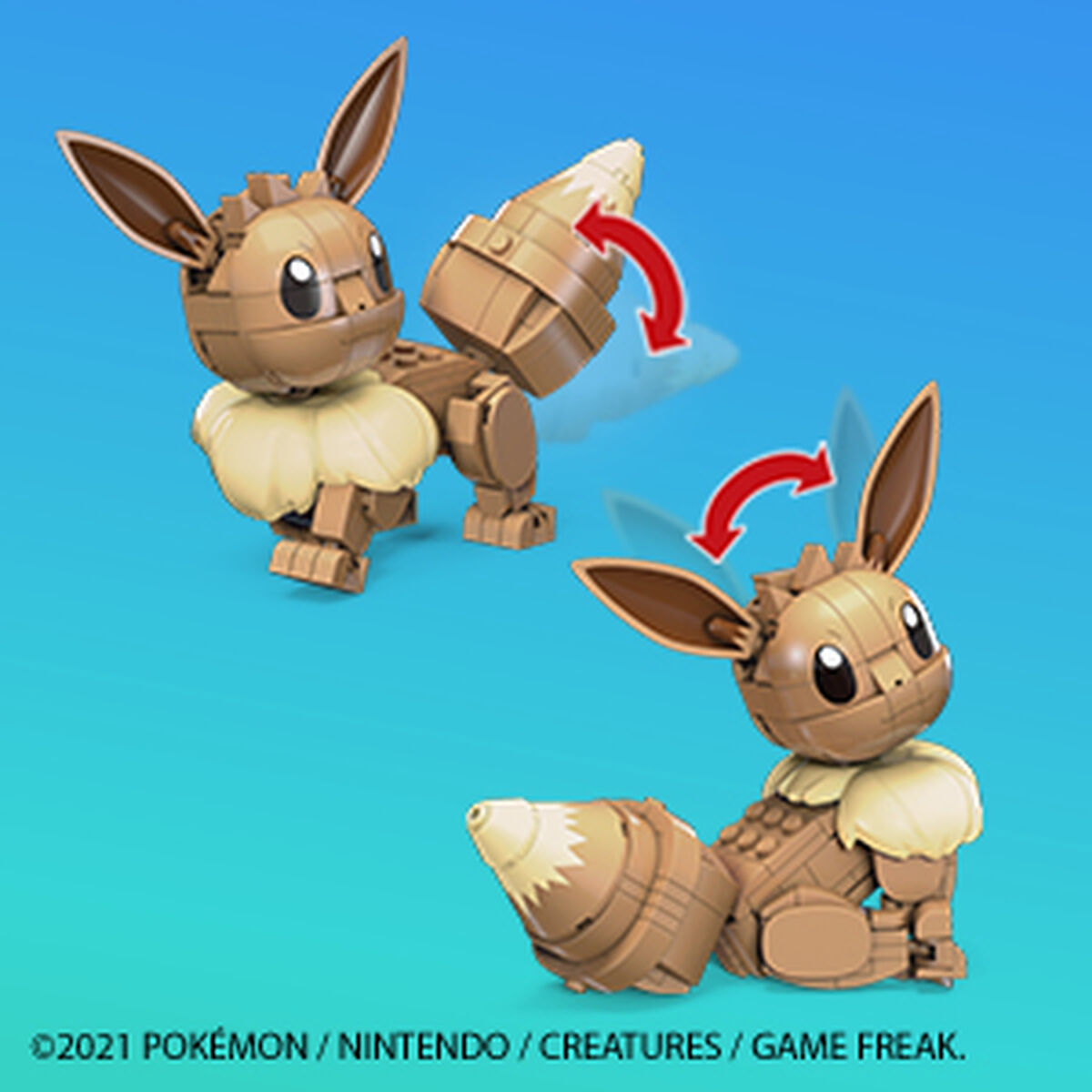Figura Articulada Mega Construx  Eevee Medium + 7 Años 215 Piezas