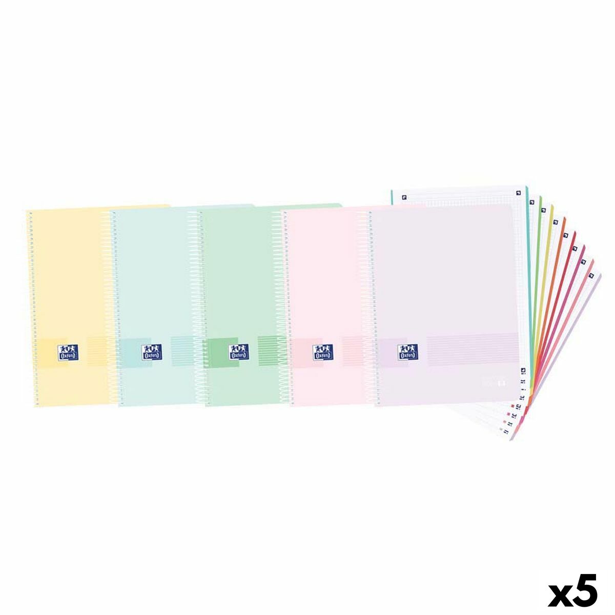 Set de Cuadernos Oxford Multicolor A4 (5 Unidades)