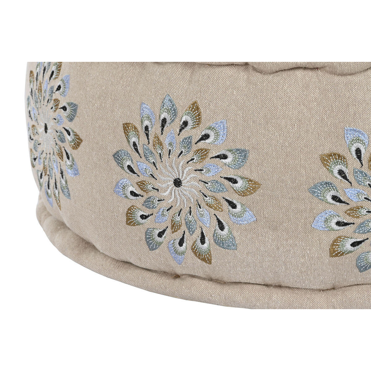 Puff DKD Home Decor Azul Beige