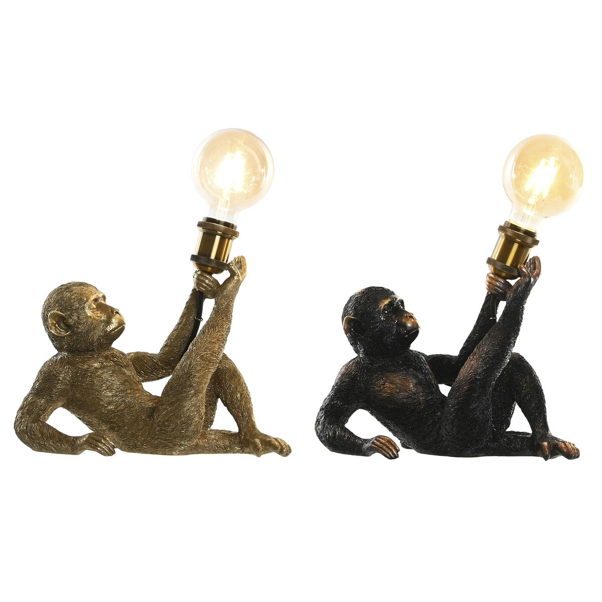 Lámpara de mesa DKD Home Decor 31,5 x 18 x 27 cm Dorado Metal Cobre Resina 220 V 50 W (2 Unidades)