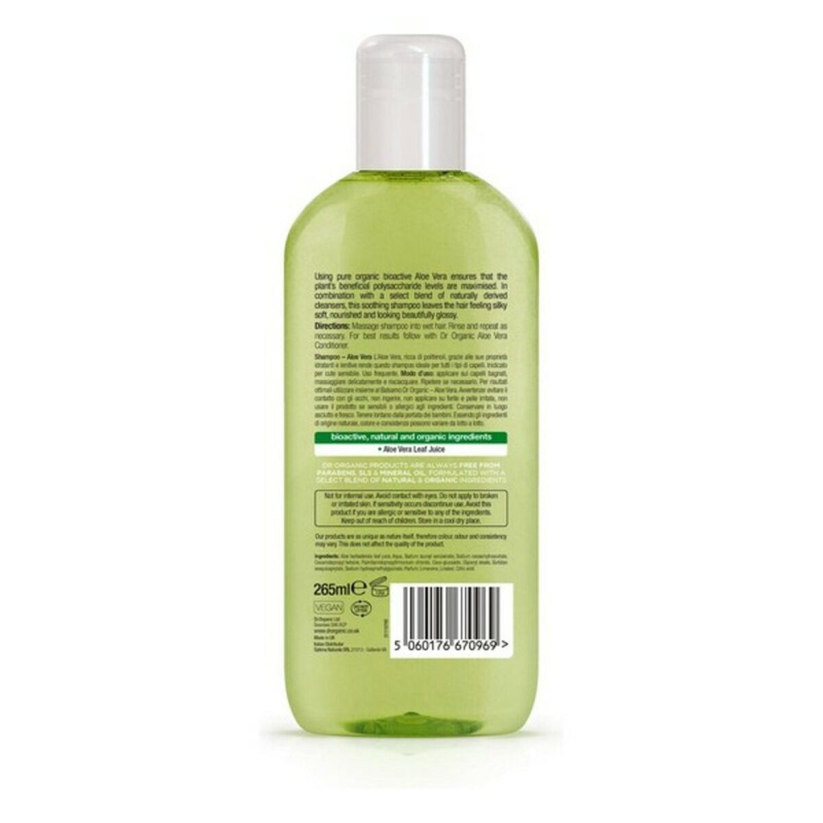 Champú Aloe Vera Dr.Organic 5060176670969 Aloe Vera 265 ml