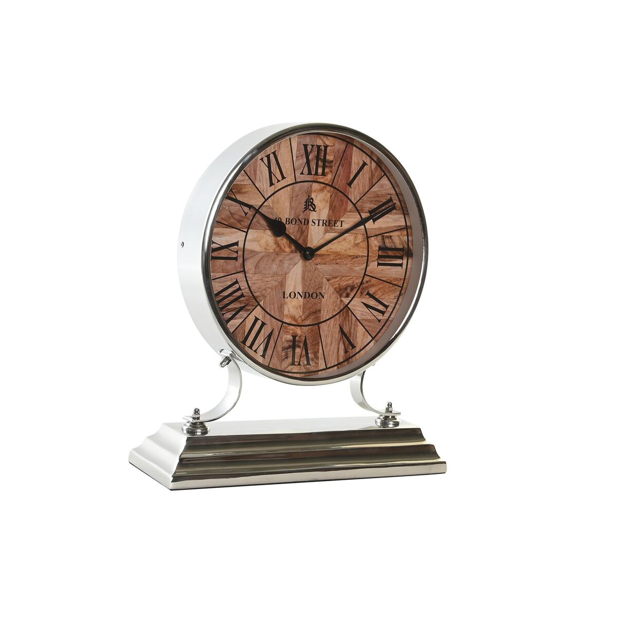 Reloj de Mesa DKD Home Decor Plateado Natural Tradicional