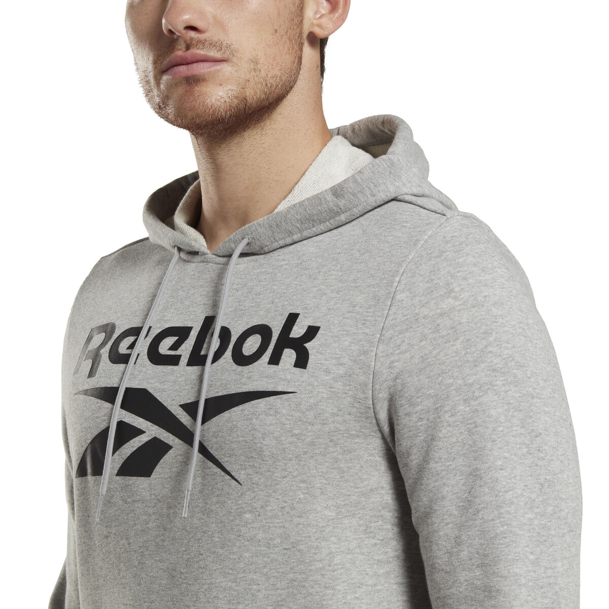 Sudadera con Capucha Hombre Reebok FT BIG LOGO OTH HZ8786  Gris