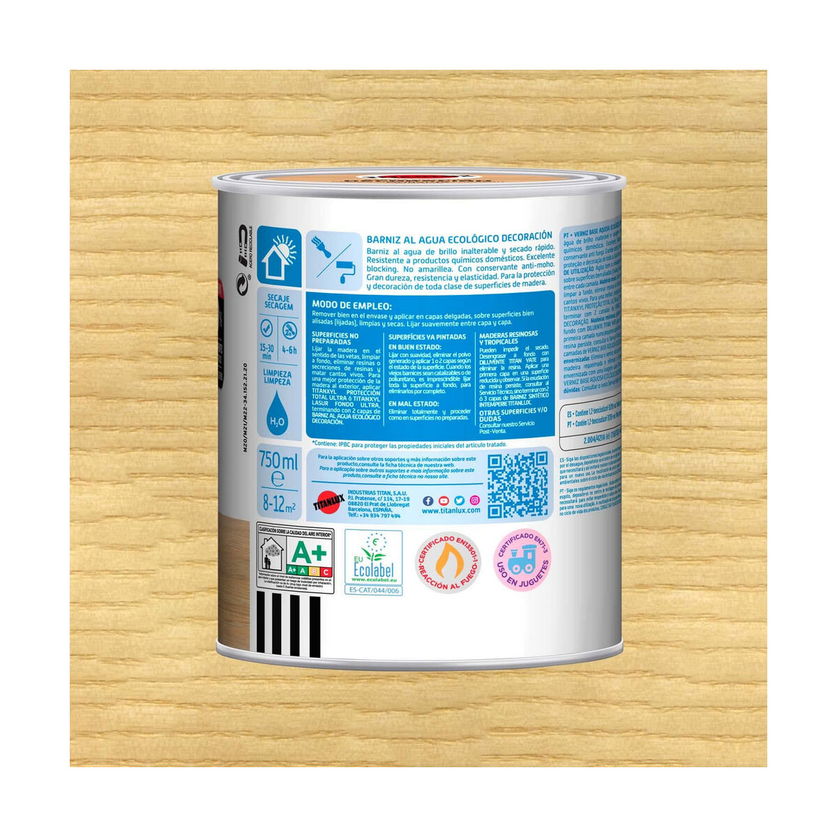 Barniz Titanlux m22100034 750 ml Incoloro Mate