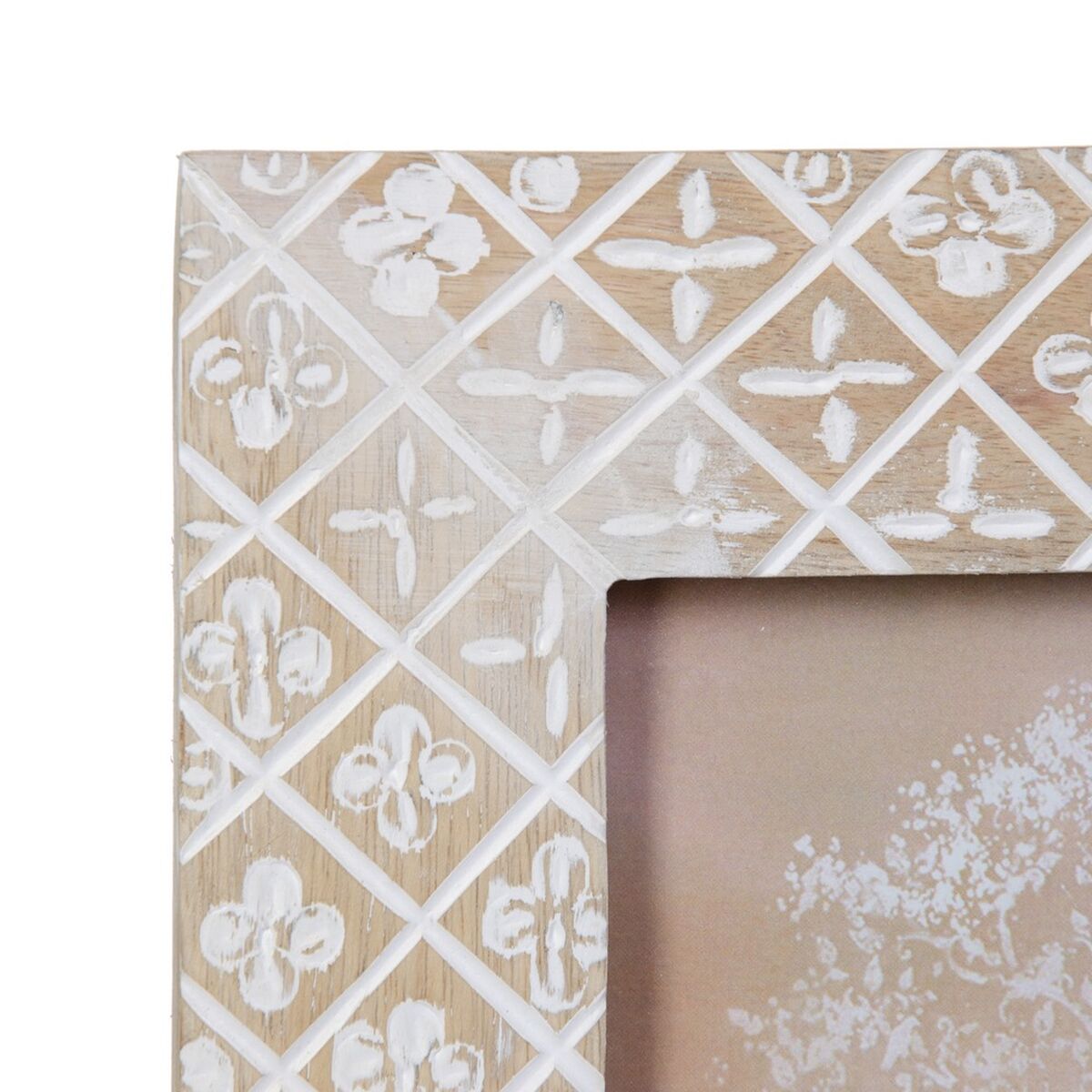 Portafotos 21 x 2 x 26 cm Natural Madera Blanco