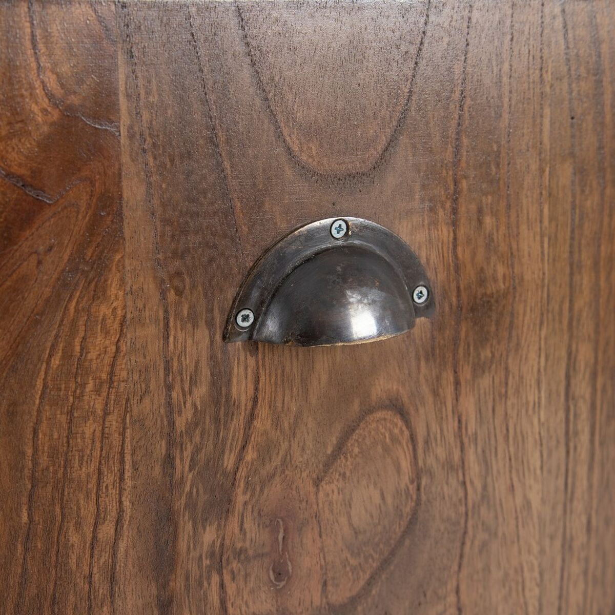 Aparador Azul Marrón Madera Metal Hierro madera de mindi 120 x 40 x 80 cm