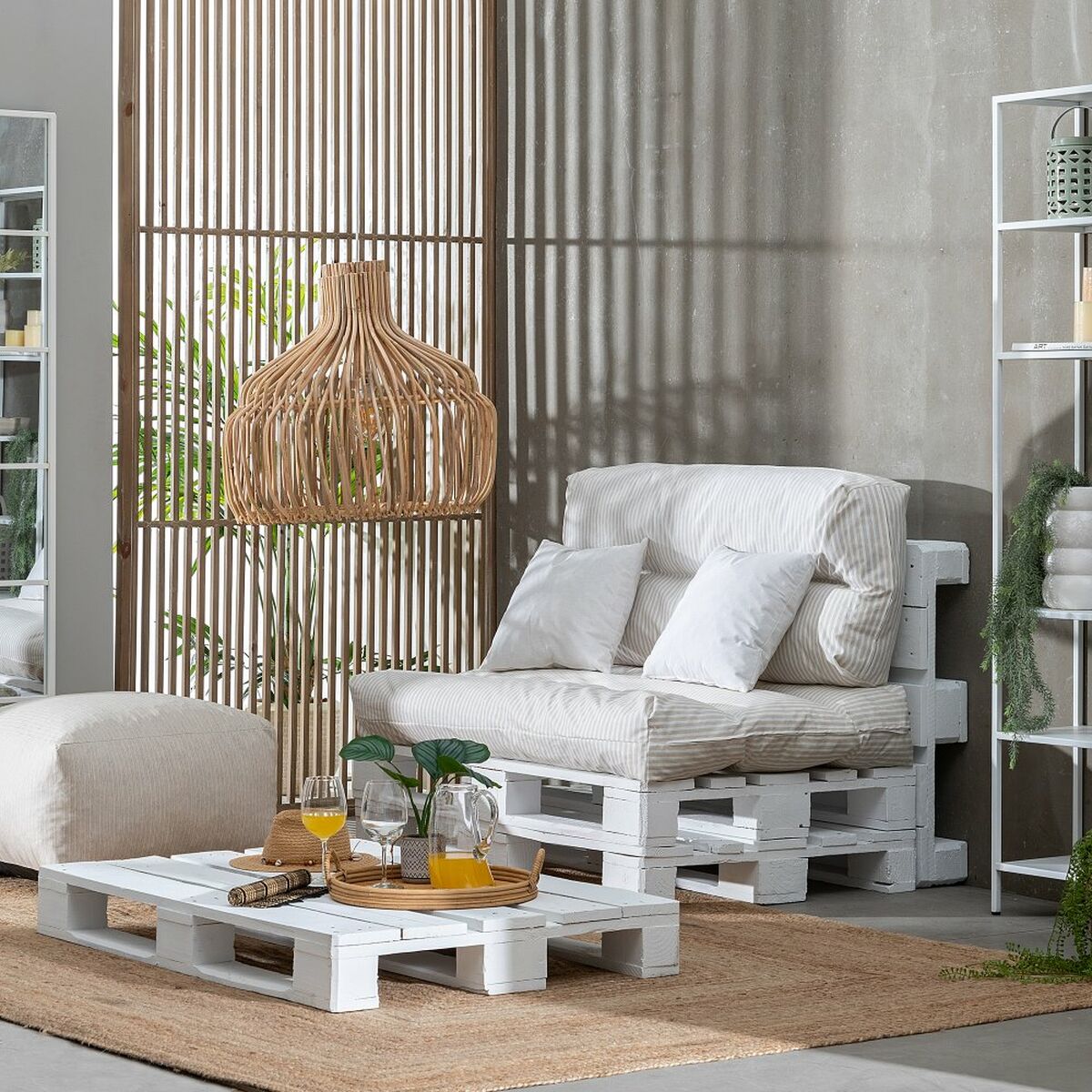 Cojín 4 Piezas Beige 120 x 80 cm