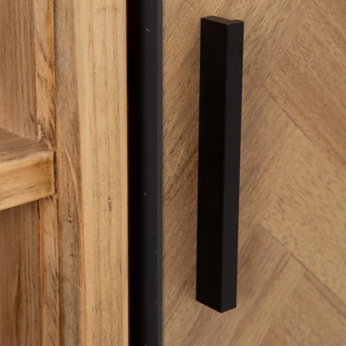 Aparador SPIKE Negro Natural Madera Metal Madera de fresno Madera MDF 90 x 36 x 115,5 cm