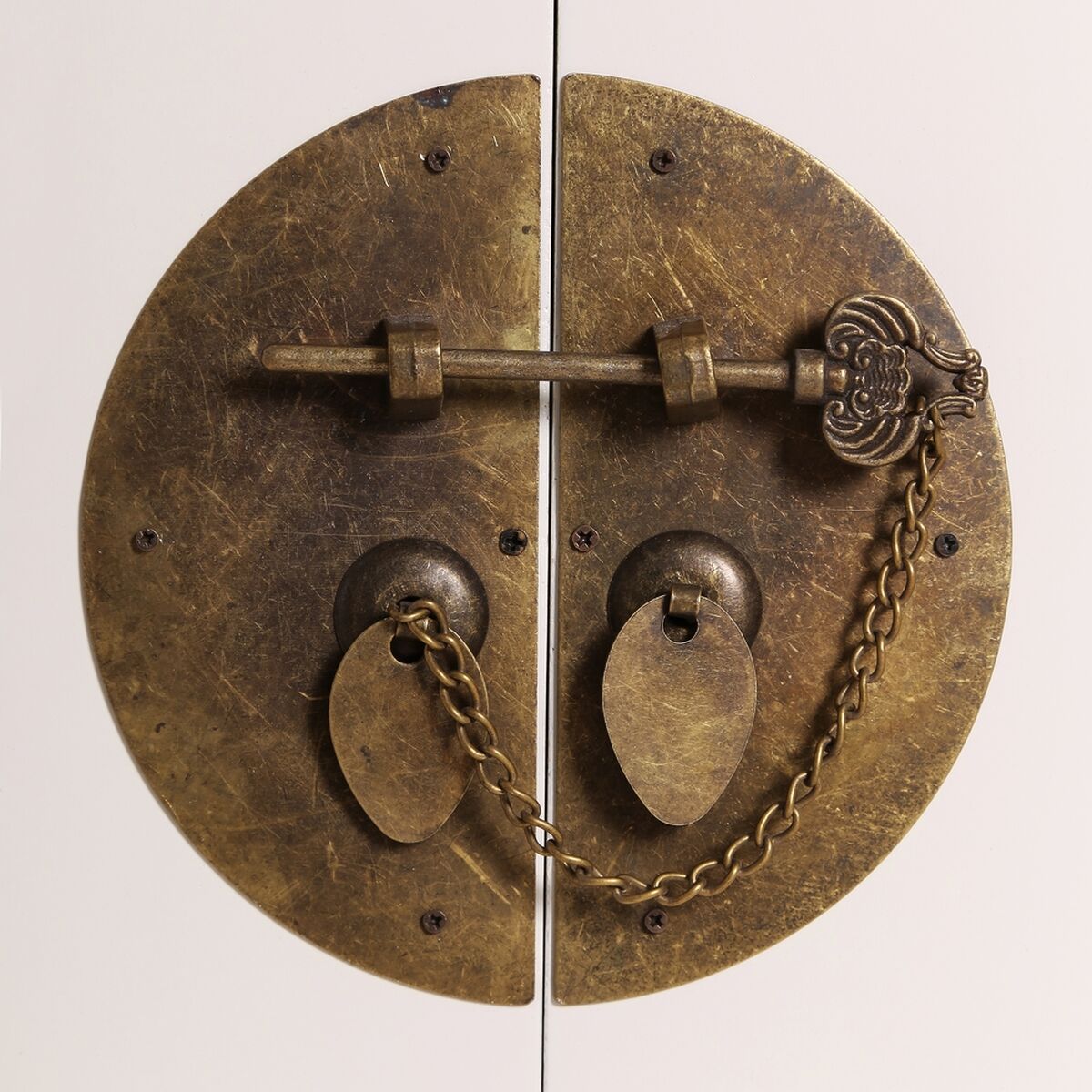 Aparador ORIENTE Blanco Dorado Madera Hierro Madera MDF 63 x 33 x 131 cm