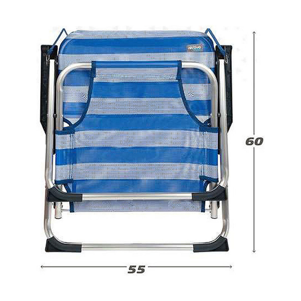 Silla de Playa Aktive Blanco Azul marino 55 x 35 x 72 cm 44 x 35 x 72 cm